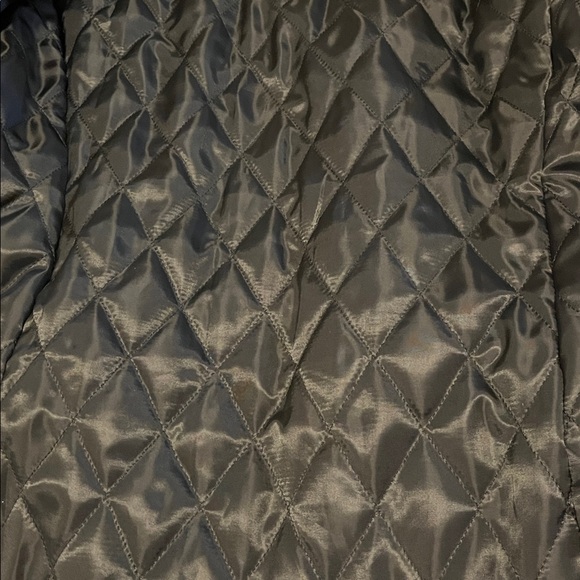 New York & Company L Zip Belted Snap Jacket Faux Fur Trim water repellent NEW - Picture 11 of 11